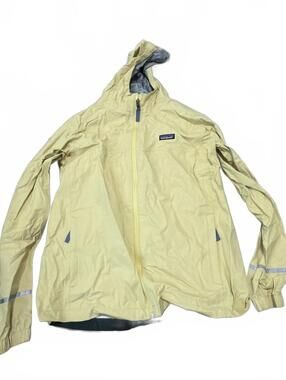 Patagonia Boys XXL Yellow Hooded Jacket Windbreaker Rain Jacket
